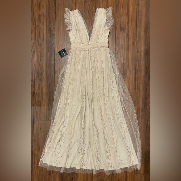 Fashion Nova - Charlotte Glitter Tulle Maxi Dress - Blush - Picture 8 of 11